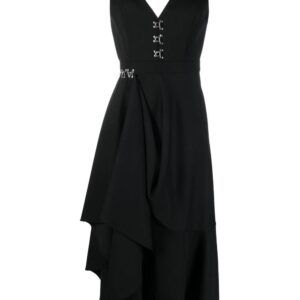 Alexander McQueen V-neck wool mid-length dress
