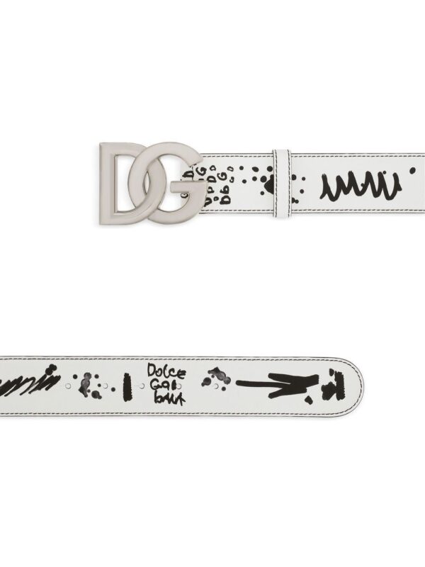 Dolce & gabbana  DG Logo graffiti-print belt - Image 2