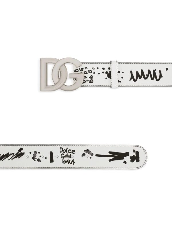 Dolce & gabbana  DG Logo graffiti-print belt - Image 2