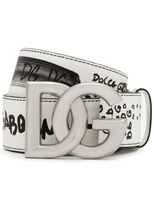 Dolce & gabbana  DG Logo graffiti-print belt