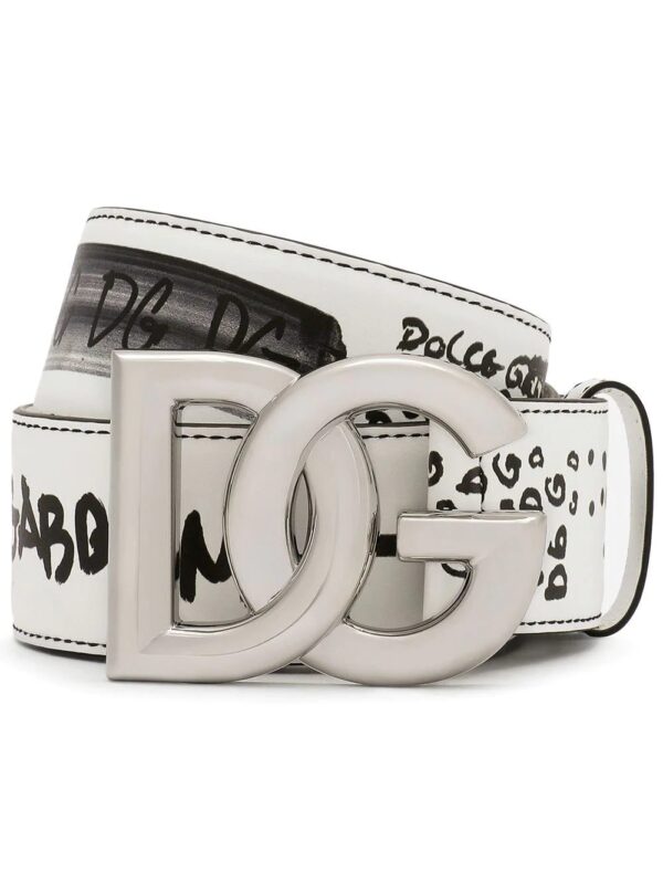 Dolce & gabbana  DG Logo graffiti-print belt