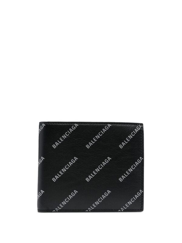 Balenciaga  reflective logo-print wallet