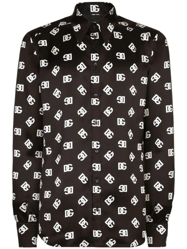 Dolce & gabbana  DG all-over logo-print silk shirt