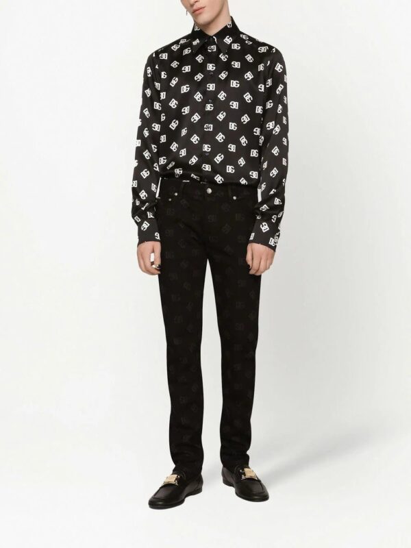 Dolce & gabbana  DG all-over logo-print silk shirt - Image 3