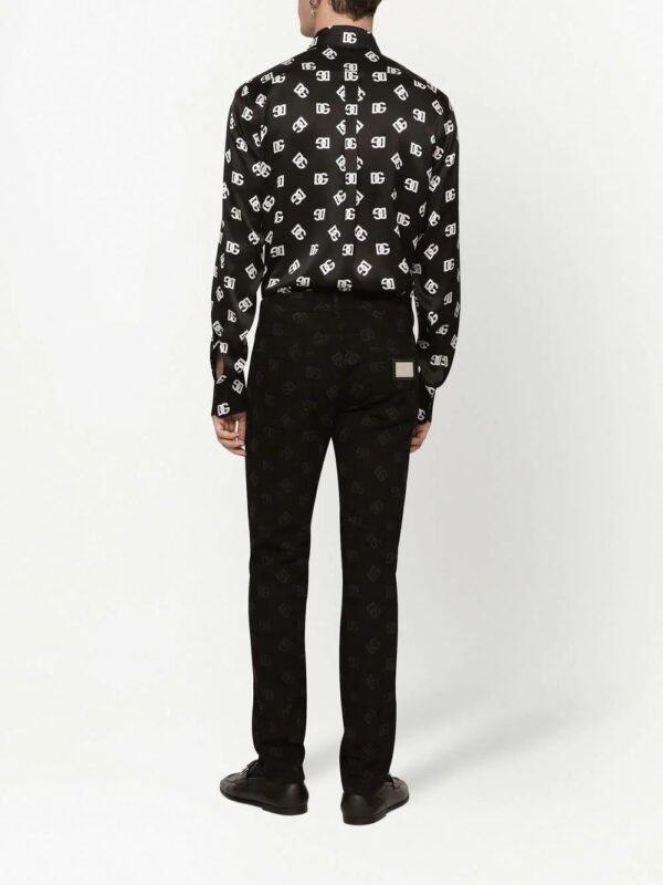 Dolce & gabbana  DG all-over logo-print silk shirt - Image 4