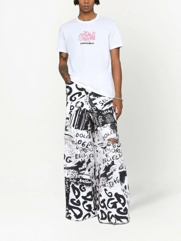 Dolce & Gabbana  graffiti-logo print cotton T-shirt - Image 3