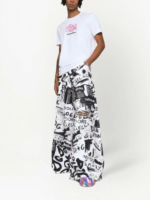 Dolce & Gabbana  graffiti-logo print cotton T-shirt - Image 2