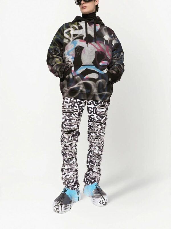 Dolce & Gabbana  graffiti logo-print hoodie - Image 2