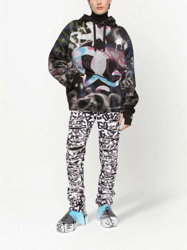 Dolce & Gabbana  graffiti logo-print hoodie - Image 3