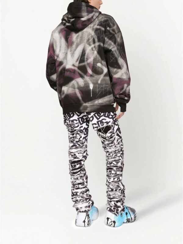 Dolce & Gabbana  graffiti logo-print hoodie - Image 4