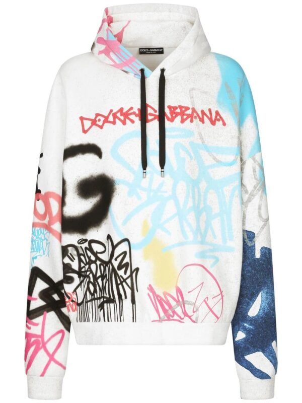 Dolce & Gabbana  graffiti-print cotton-blend hoodie