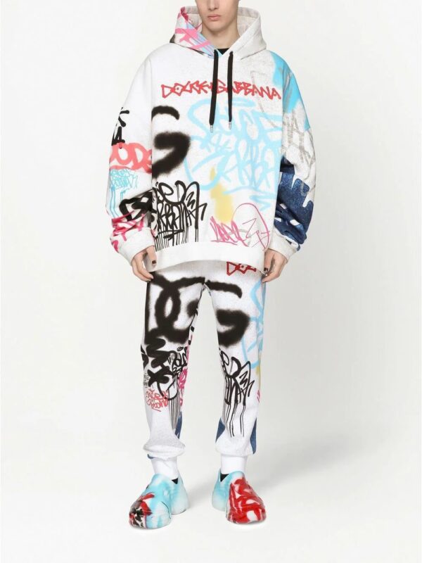 Dolce & Gabbana  graffiti-print cotton-blend hoodie - Image 3