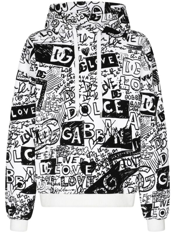 Dolce & Gabbana  all-over logo-print cotton hoodie