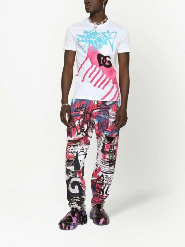 Dolce & Gabbana  graffiti logo-print cotton T-shirt - Image 3