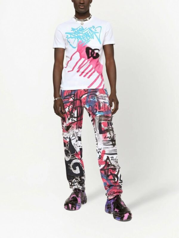 Dolce & Gabbana  graffiti logo-print cotton T-shirt - Image 2