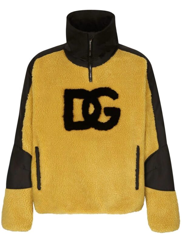 Dolce & Gabbana  faux-shearling logo pullover sweatshirt