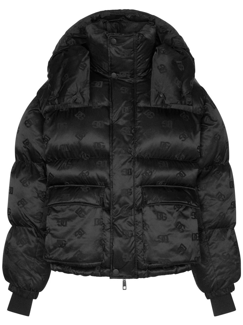 Dolce & Gabbana all-over logo-print padded jacket