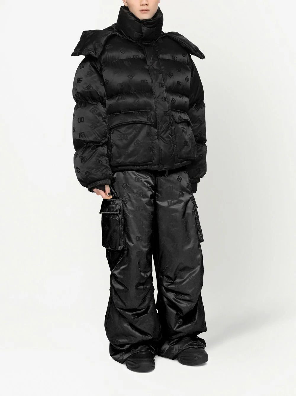 Dolce & Gabbana all-over logo-print padded jacket - Image 3