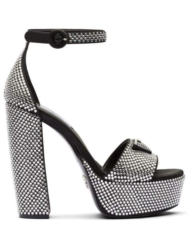 Prada  135mm crystal-studded platform sandals