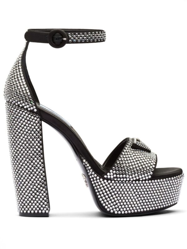 Prada  135mm crystal-studded platform sandals