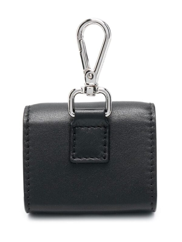 Alexander McQueen  logo-lettering leather AirPods pouch - Image 2