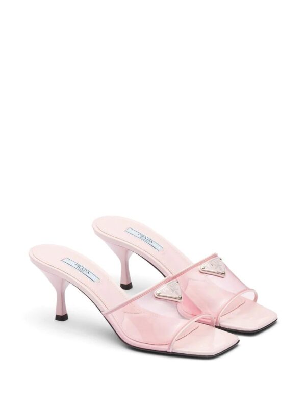 Prada logo plaque transparent sandals - Image 2