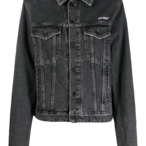 Off-White  Diag-print branded denim jacket
