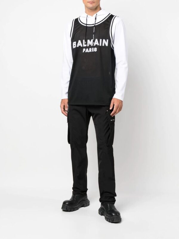 Balmain  logo-print detail hoodie - Image 2