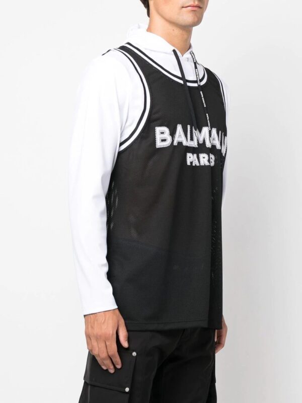 Balmain  logo-print detail hoodie - Image 3