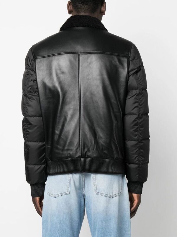 Philipp Plein  logo-print padded leather jacket - Image 4
