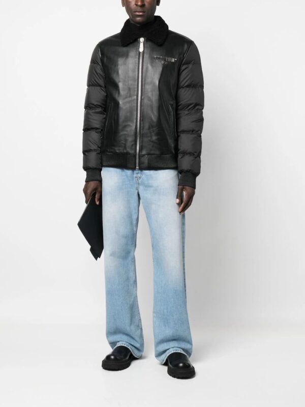 Philipp Plein  logo-print padded leather jacket - Image 2
