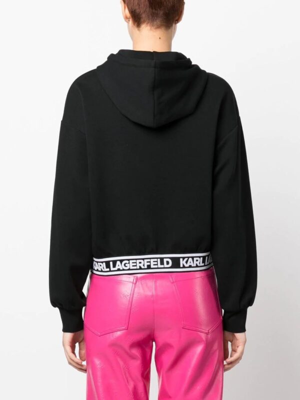 Karl Lagerfeld  drawstring logo-underband hoodie - Image 4