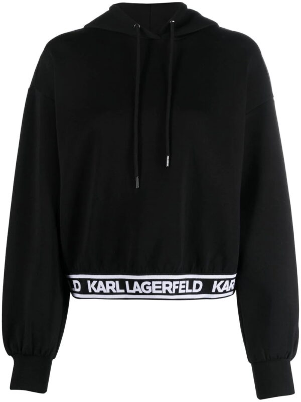 Karl Lagerfeld  drawstring logo-underband hoodie