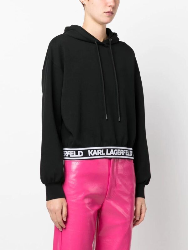 Karl Lagerfeld  drawstring logo-underband hoodie - Image 3