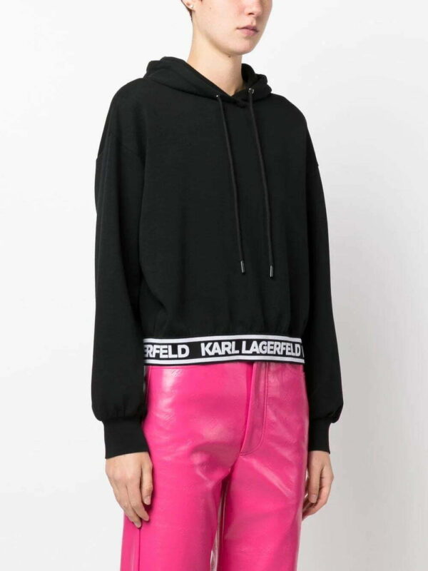 Karl Lagerfeld  drawstring logo-underband hoodie - Image 3