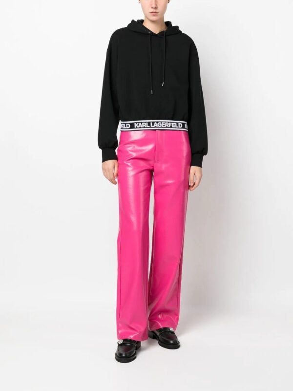 Karl Lagerfeld  drawstring logo-underband hoodie - Image 2