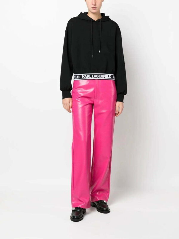 Karl Lagerfeld  drawstring logo-underband hoodie - Image 2