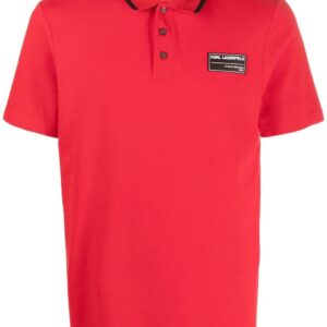 Karl Lagerfeld  logo-patch short-sleeved polo shirt