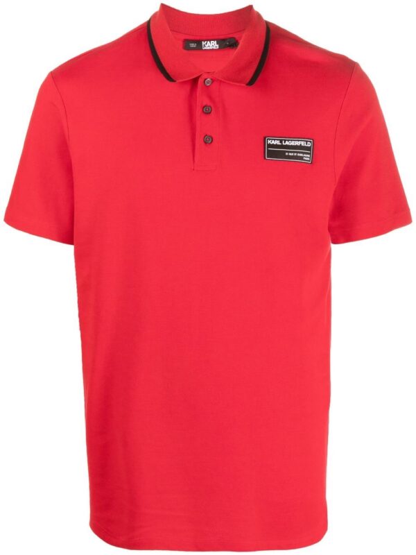 Karl Lagerfeld  logo-patch short-sleeved polo shirt