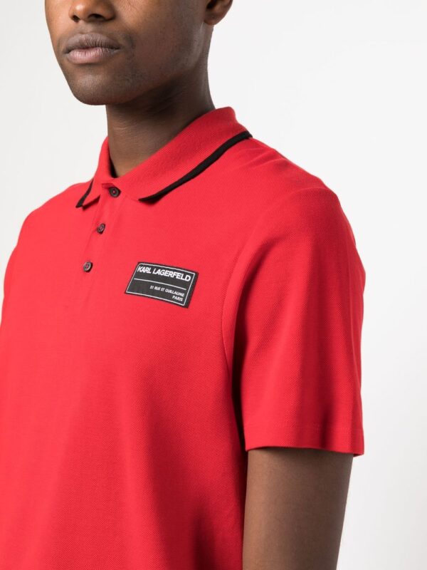 Karl Lagerfeld  logo-patch short-sleeved polo shirt - Image 4