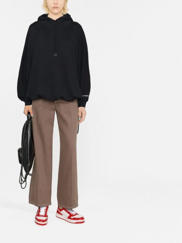 Karl Lagerfeld  embroidered-logo organic cotton hoodie - Image 2