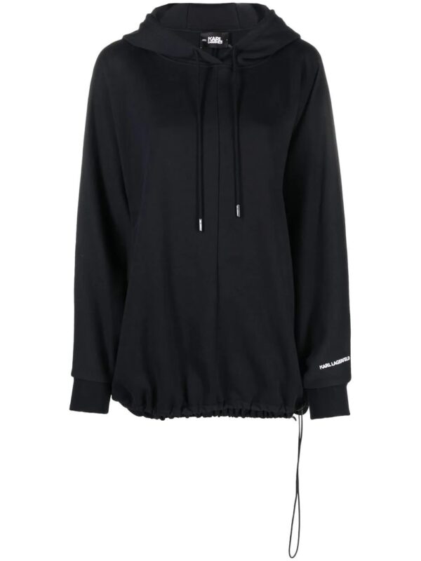 Karl Lagerfeld  embroidered-logo organic cotton hoodie