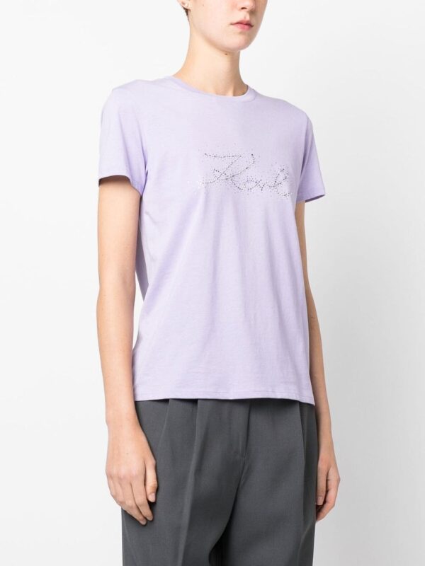 Karl Lagerfeld  rhinestone-logo organic cotton T-shirt - Image 3