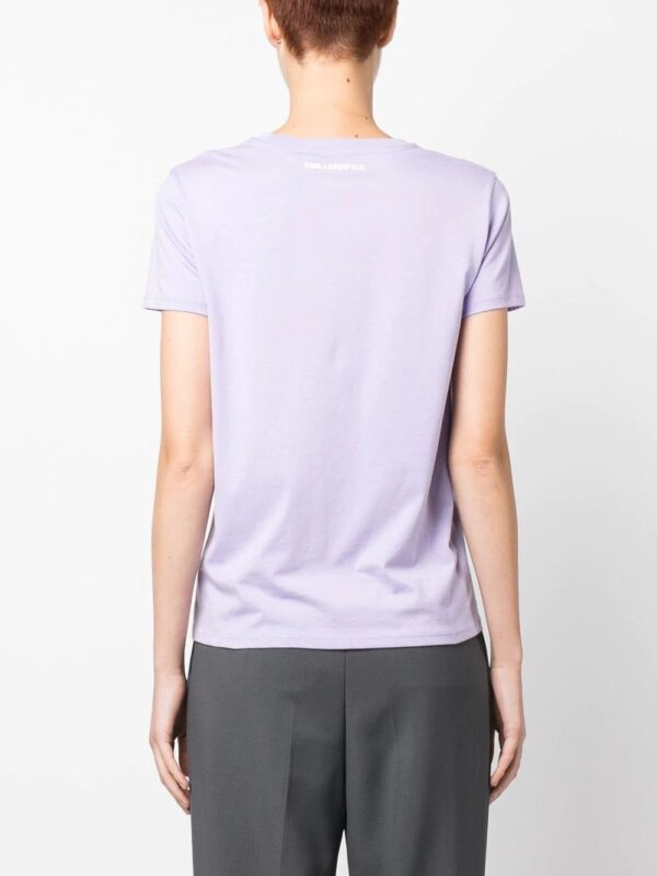 Karl Lagerfeld  rhinestone-logo organic cotton T-shirt - Image 4