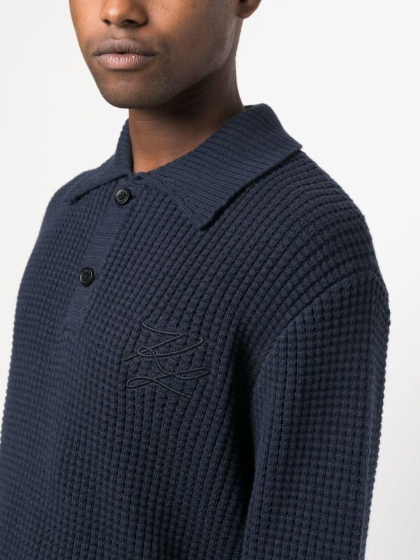 Karl Lagerfeld button-front long-sleeved polo shirt - Image 5