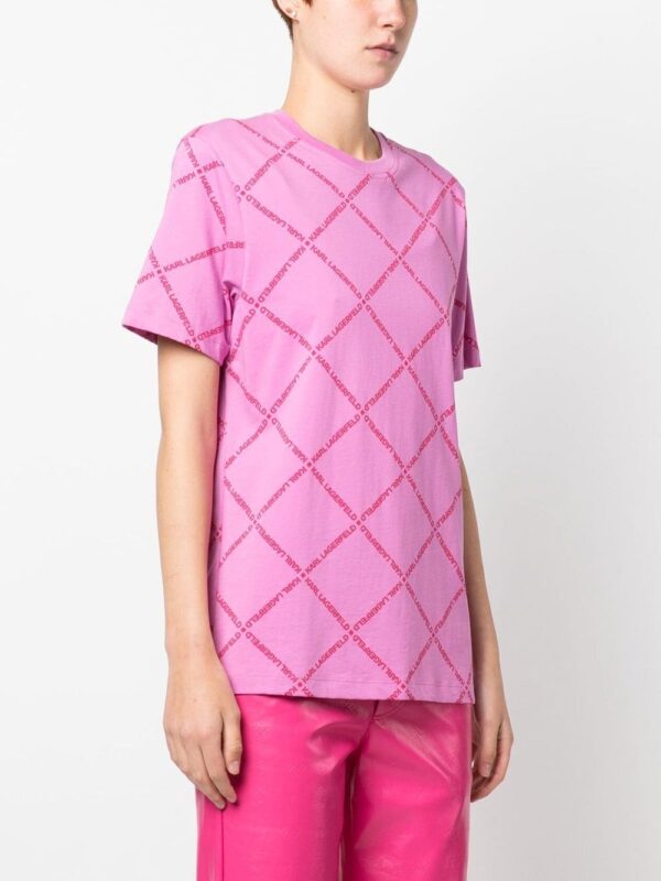 Karl Lagerfeld  diamond logo-print T-shirt - Image 3