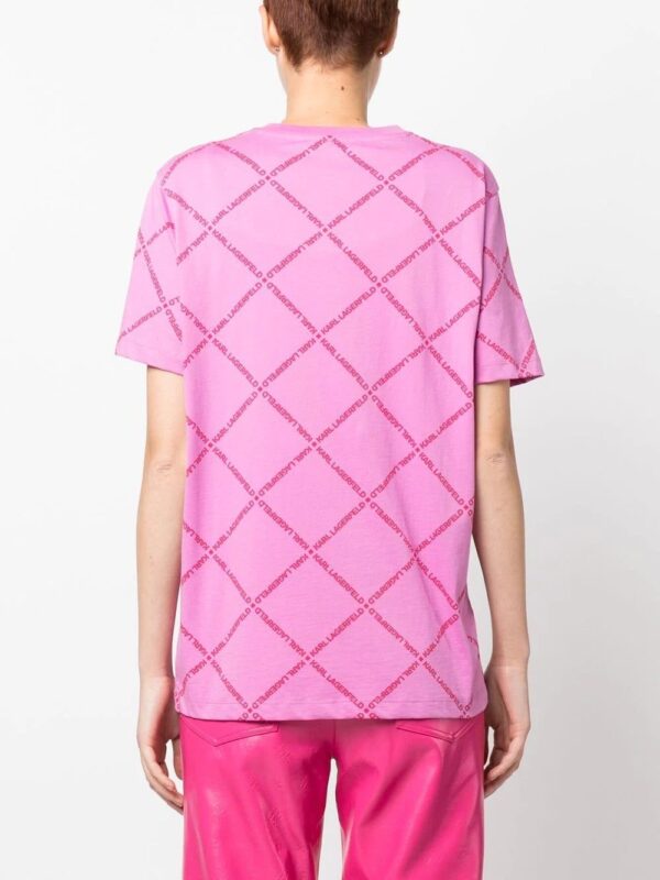 Karl Lagerfeld  diamond logo-print T-shirt - Image 4