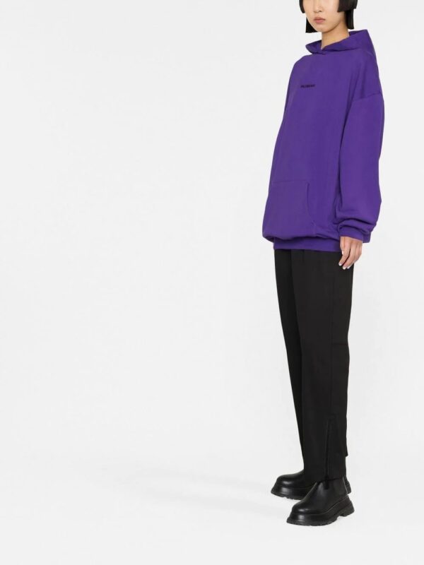 Balenciaga  embroidered-logo oversized hoodie - Image 3