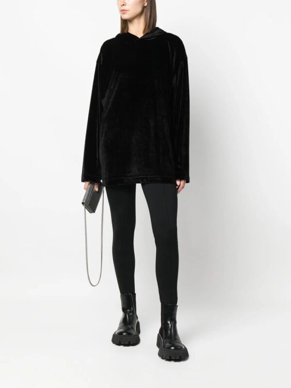 Balenciaga  velvet-effect long-sleeved hoodie - Image 2
