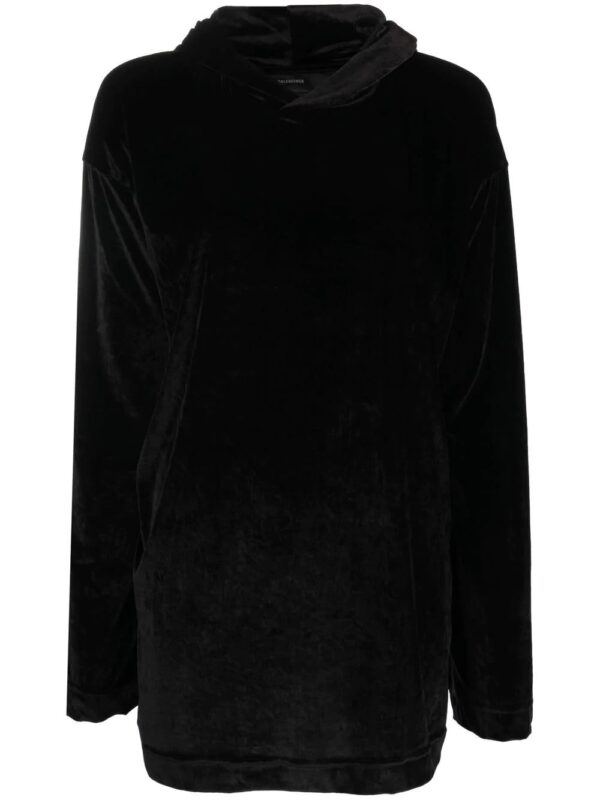 Balenciaga  velvet-effect long-sleeved hoodie